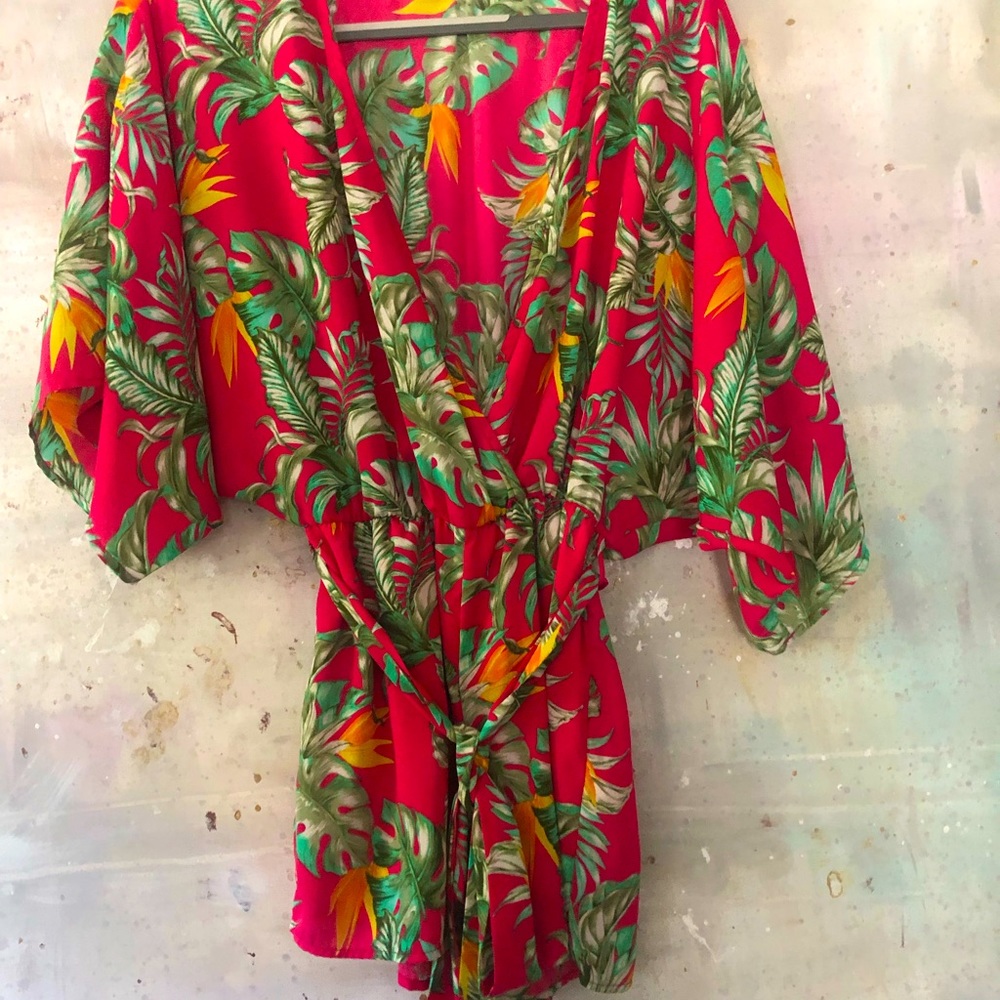Tropical print romper